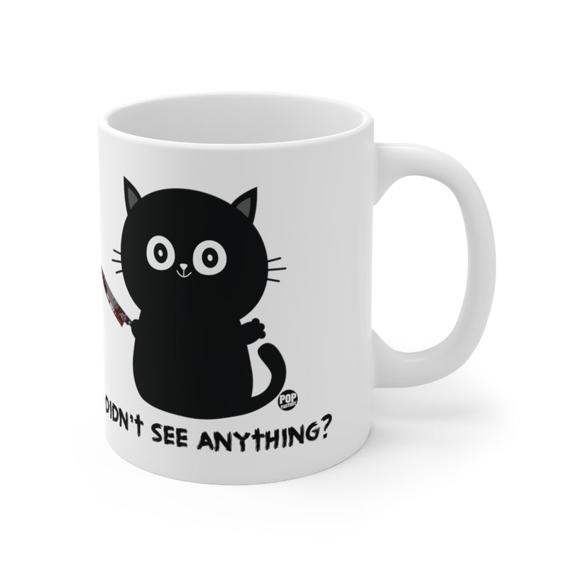 Load image into Gallery viewer, Didn&#39;t See Anything Cat Knife Mug
