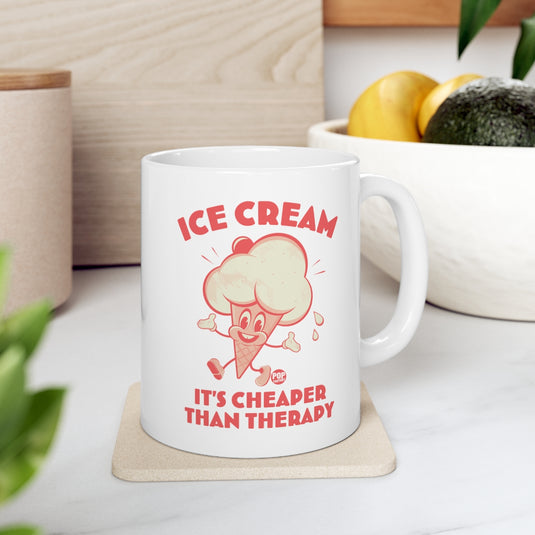 Ice Cream Cheaper Therapy Mug