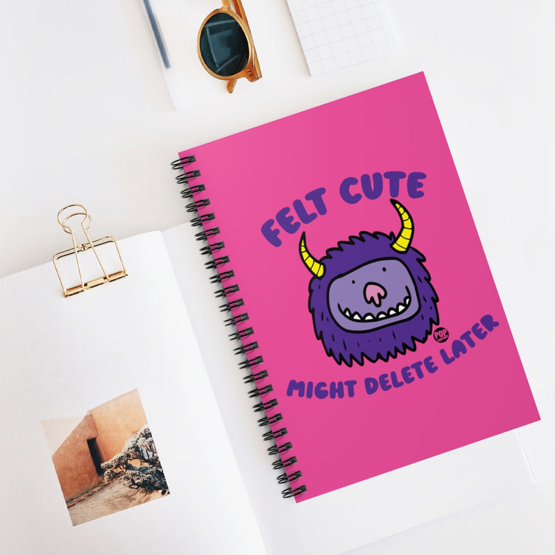 Load image into Gallery viewer, Felt Cute Might Delete Later Monster Notebook
