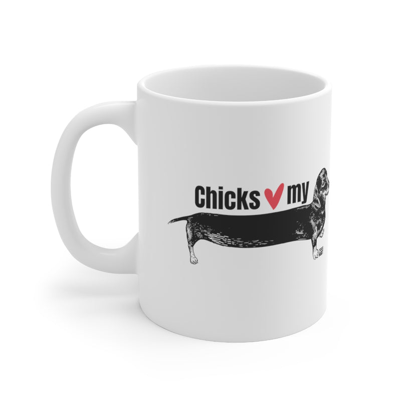 Load image into Gallery viewer, Chicks Love My Weiner Dog Mug
