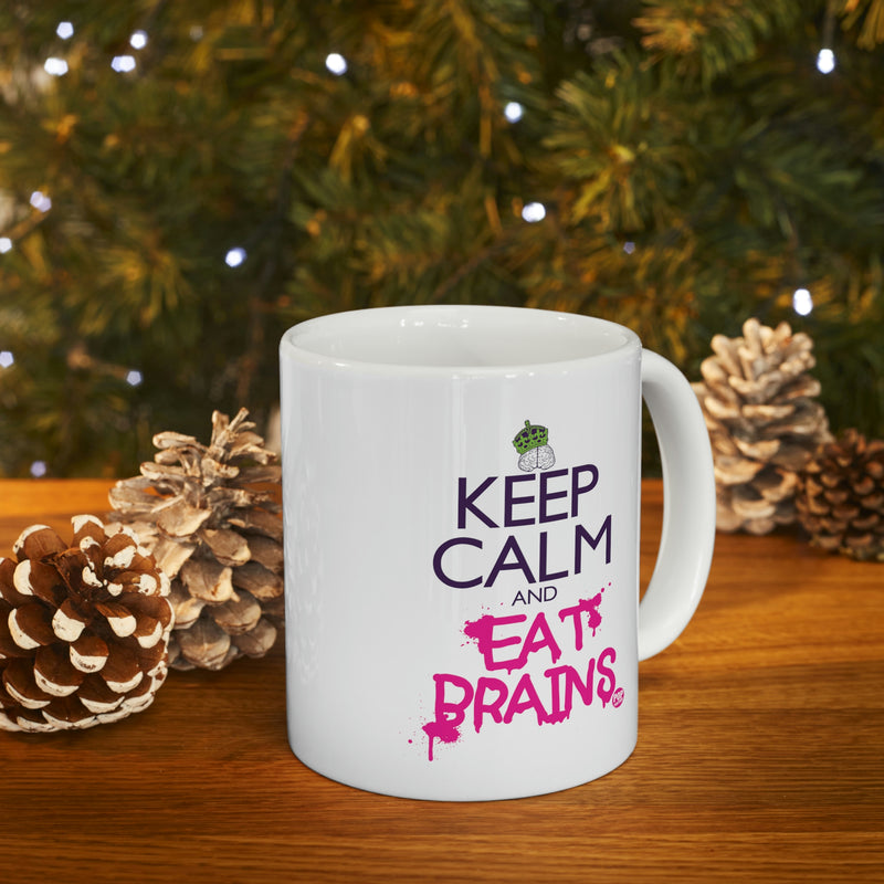 Load image into Gallery viewer, Keep Calm and Eat Brains Coffee Mug
