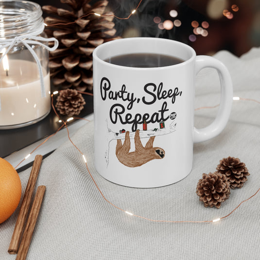 Party Sleep Repeat Sloth Mug