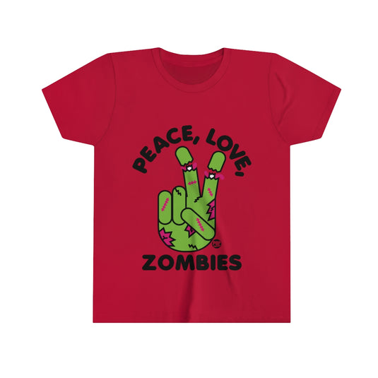 Peace Love Zombies Youth Short Sleeve Tee