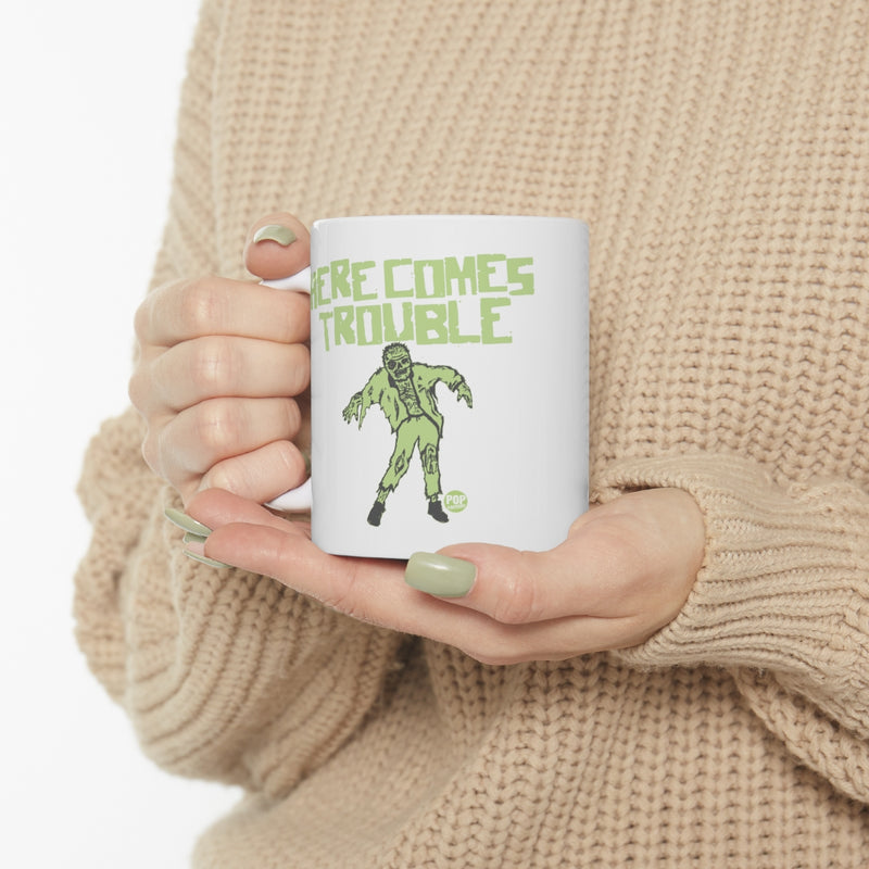 Load image into Gallery viewer, Here Comes Trouble Zombie Mug
