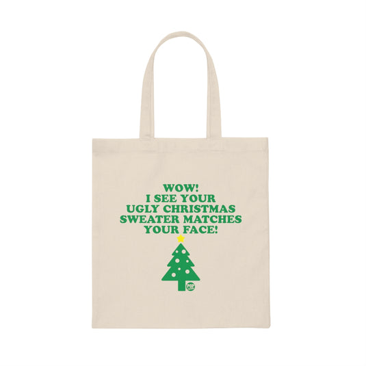 Ugly Xmas Sweater Match Face Tote