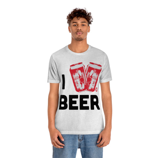 I Love Beer Cans Unisex Tee