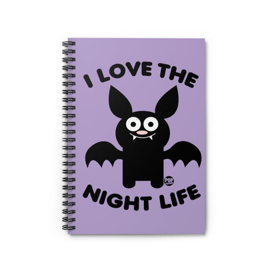 I Love Night Life Bat Notebook
