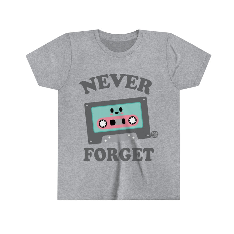 Load image into Gallery viewer, Never Forget Cassette Tape Youth Short Sleeve Tee
