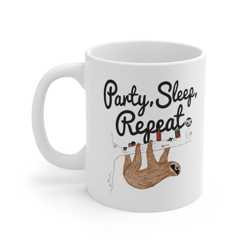 Load image into Gallery viewer, Party Sleep Repeat Sloth Mug
