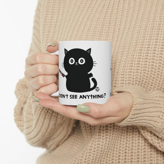 Didn't See Anything Cat Knife Mug