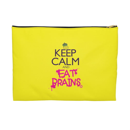 Keep Calm And Eat Brains Zip Pouch