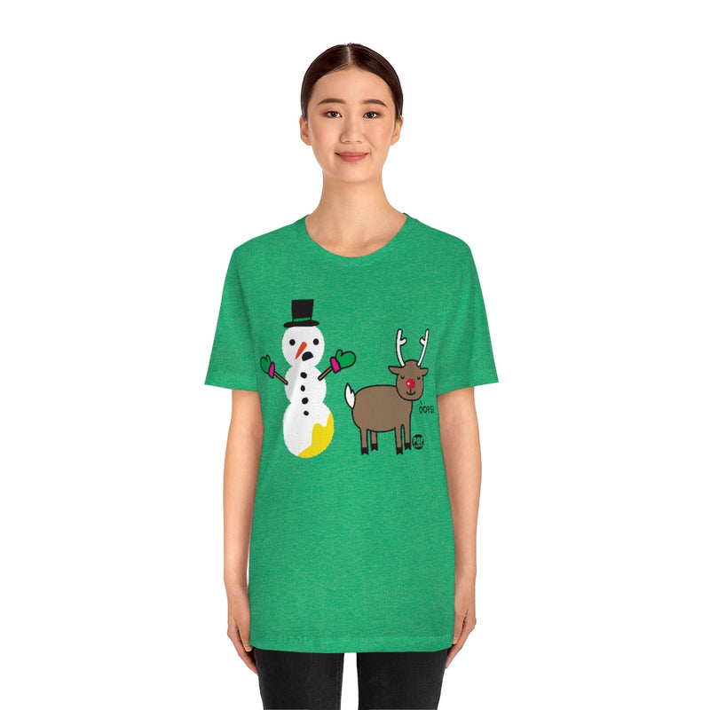 Load image into Gallery viewer, Reindeer Pee Snowman Unisex Tee
