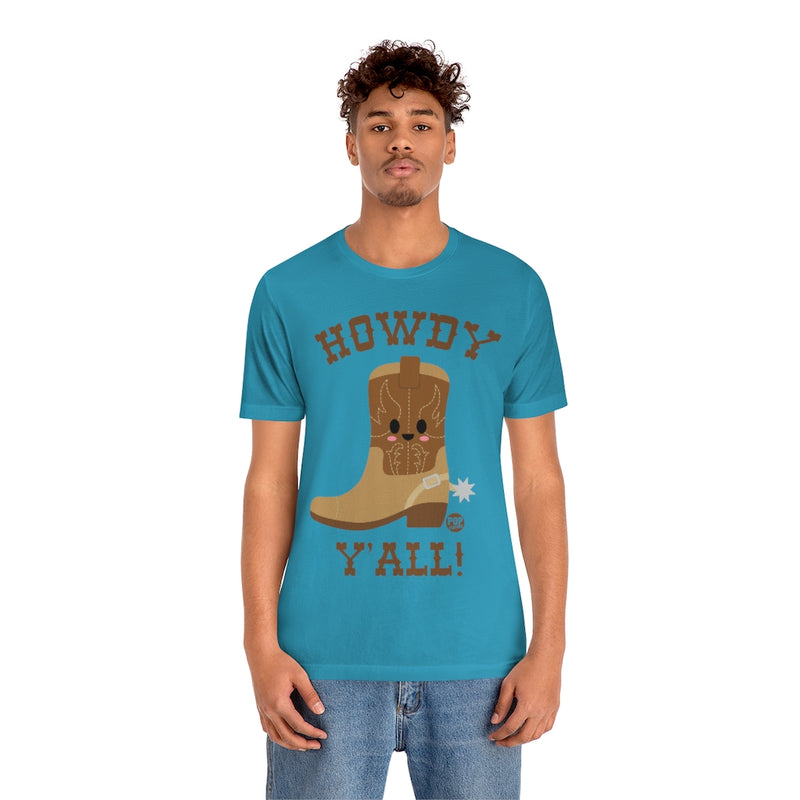 Load image into Gallery viewer, Howdy Y&#39;All Boot Unisex Tee
