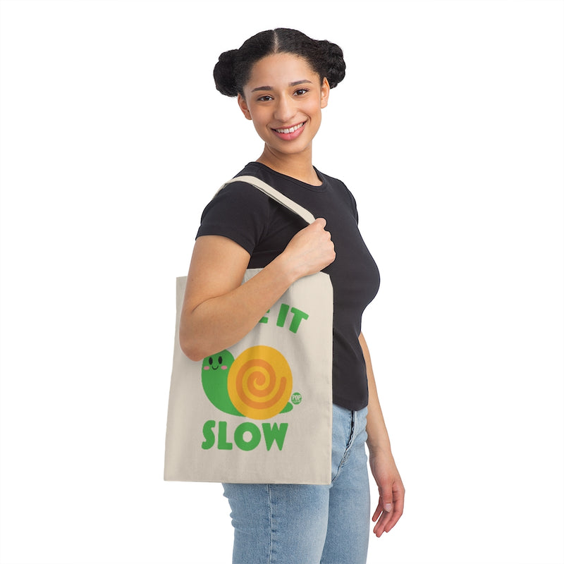 Load image into Gallery viewer, Take It Slow Snail Tote
