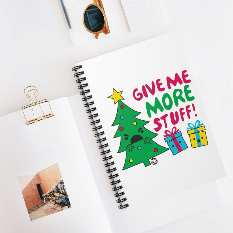 Load image into Gallery viewer, Give Me More Stuff Xmas Tree Notebook
