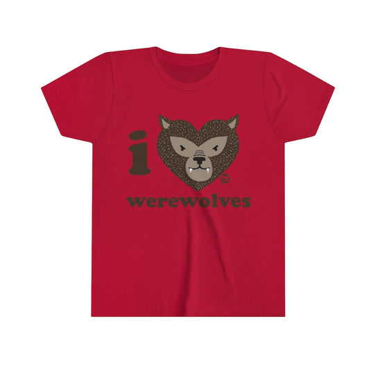 I Love Werewolves Youth Short Sleeve Tee