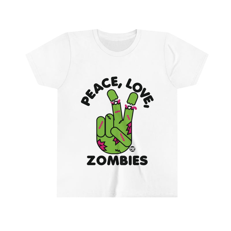 Load image into Gallery viewer, Peace Love Zombies Youth Short Sleeve Tee
