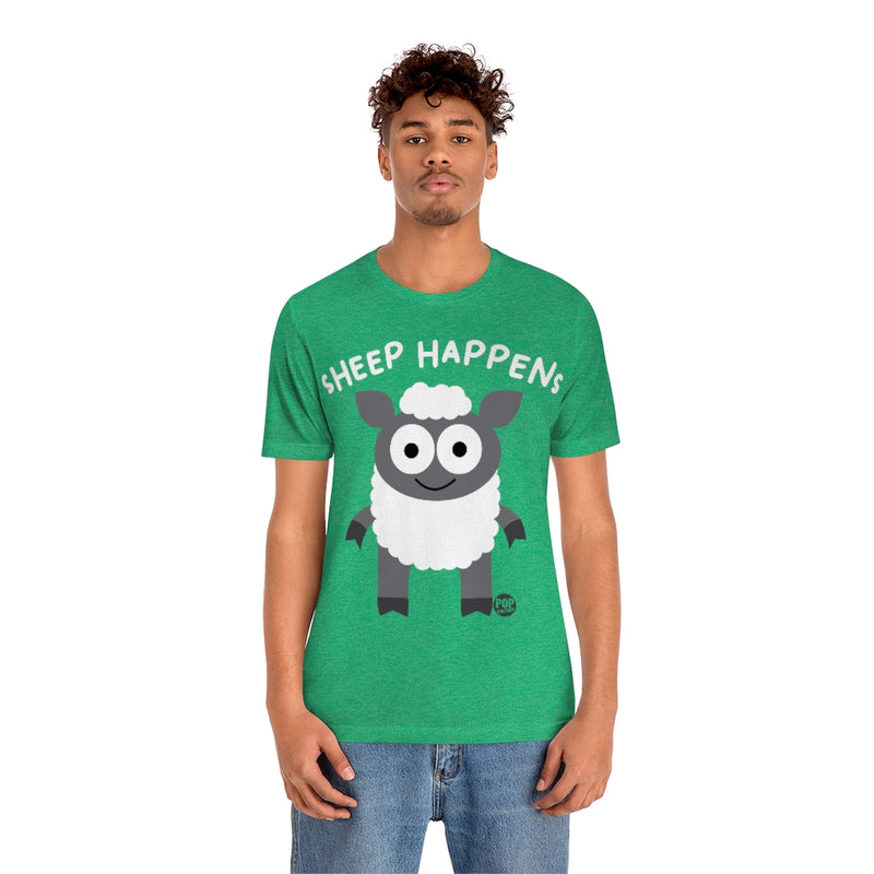Load image into Gallery viewer, Sheep Happens Sheep Unisex Tee
