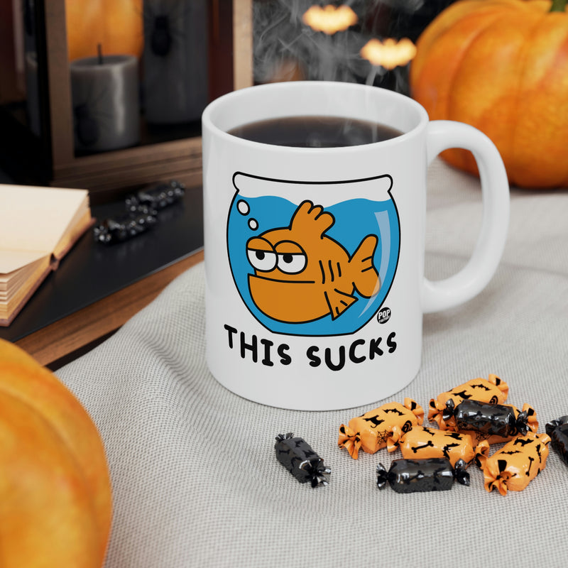 Load image into Gallery viewer, This Sucks Goldfish Coffee Mug
