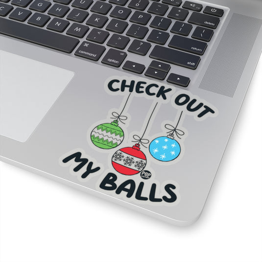 Check Out My Balls Xmas Sticker