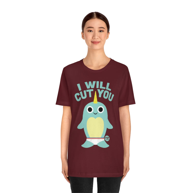 Load image into Gallery viewer, I Will Cut You Narwhal Unisex Tee
