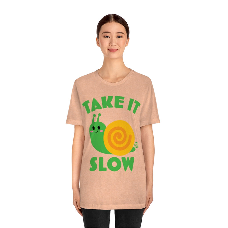 Load image into Gallery viewer, Take It Slow Snail Unisex Tee
