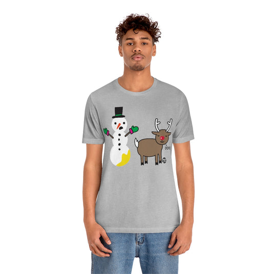 Reindeer Pee Snowman Unisex Tee