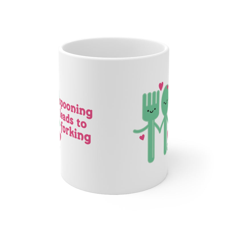 Load image into Gallery viewer, Spooning Leads To Forking Mug
