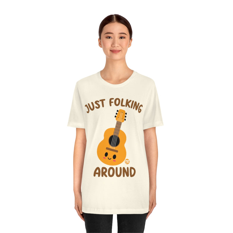 Load image into Gallery viewer, Just Folking Around Guitar Unisex Tee
