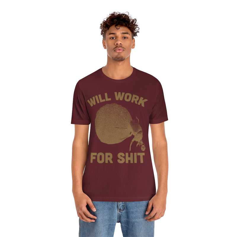 Load image into Gallery viewer, Will Work For Shit Dung Beetle Unisex Tee
