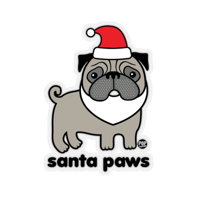 Santa Paws Pug Sticker