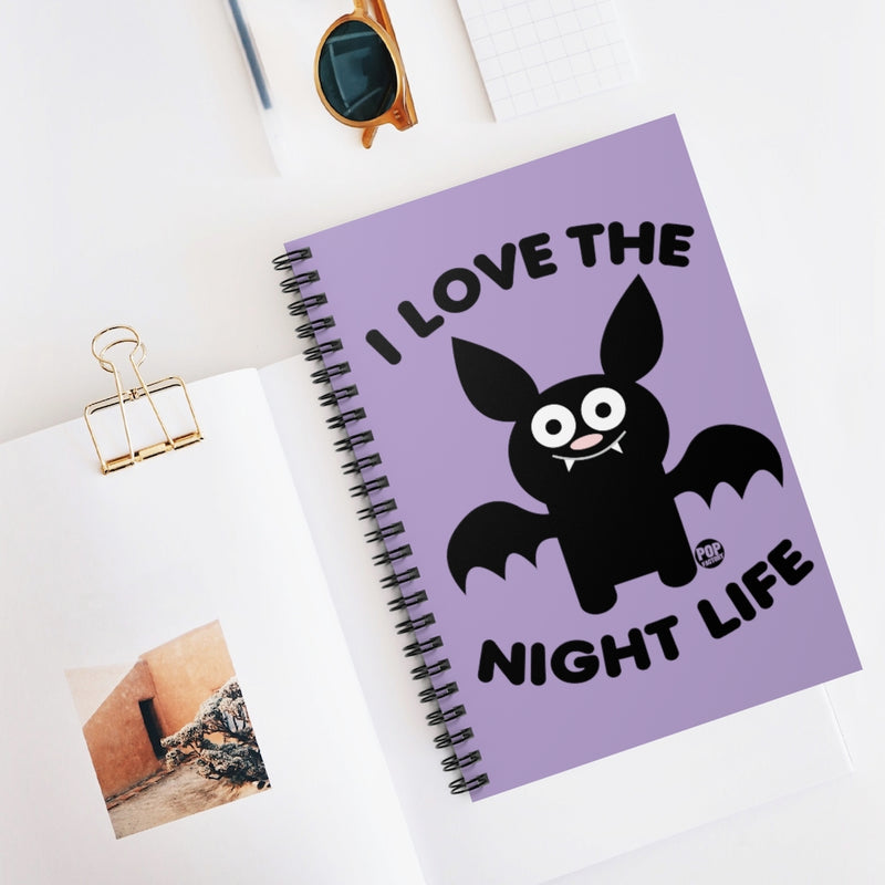 Load image into Gallery viewer, I Love Night Life Bat Notebook
