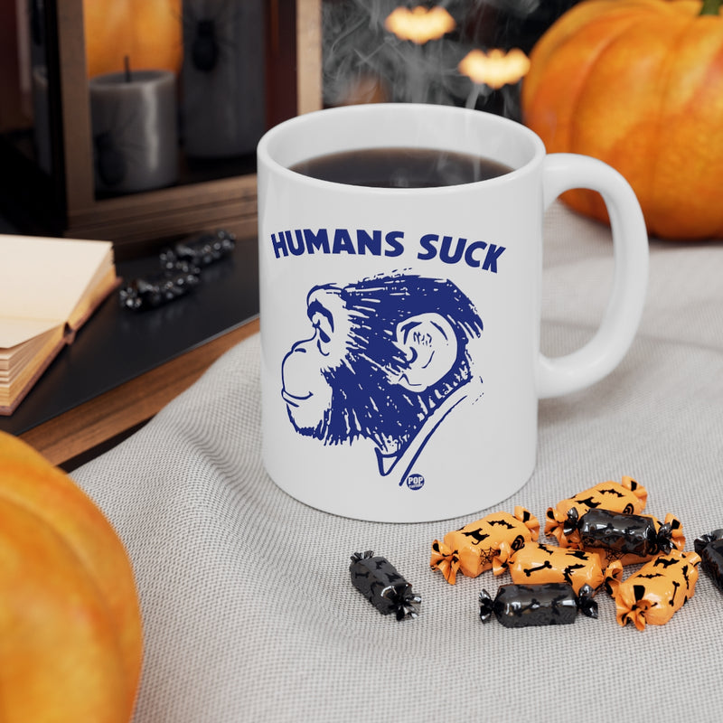 Load image into Gallery viewer, Humans Suck Chimp Mug
