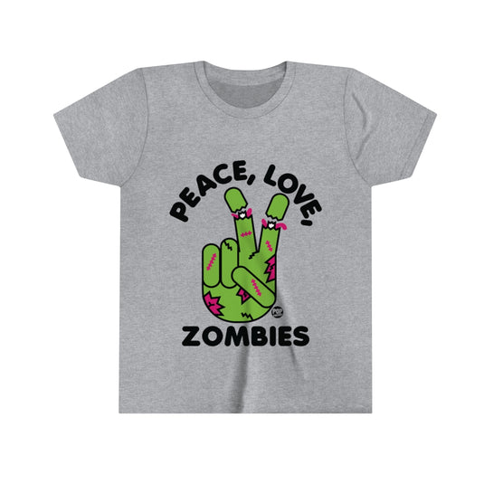 Peace Love Zombies Youth Short Sleeve Tee
