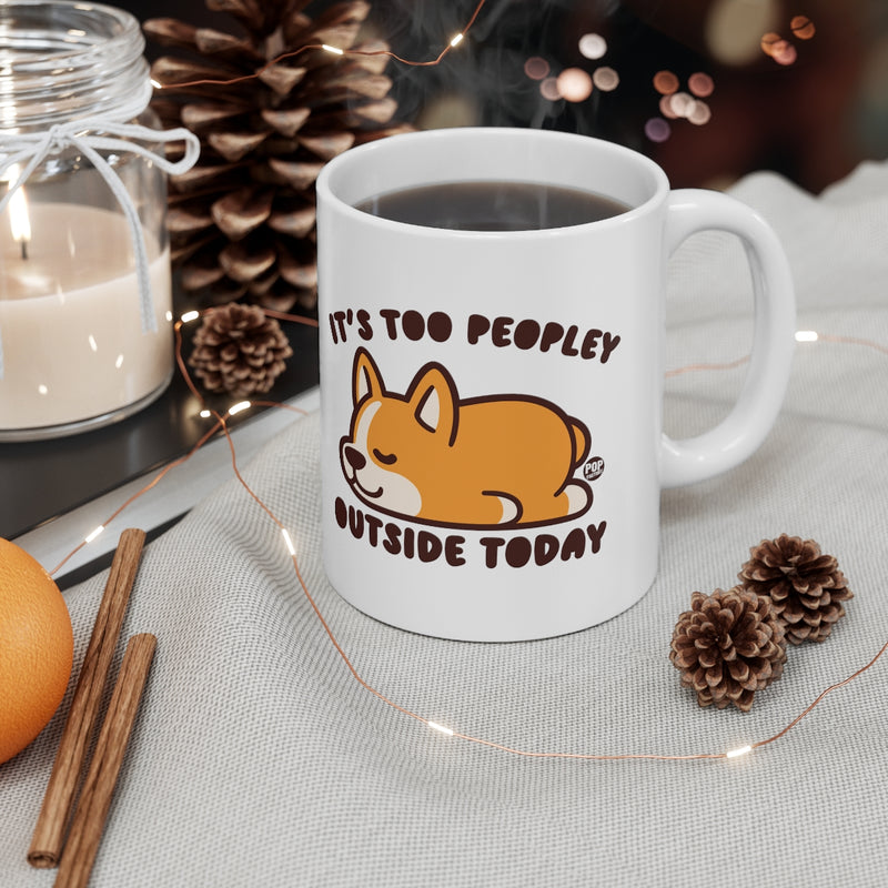 Load image into Gallery viewer, Too Peopley Outside Dog Mug
