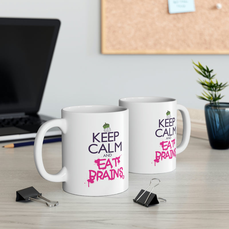 Load image into Gallery viewer, Keep Calm and Eat Brains Coffee Mug
