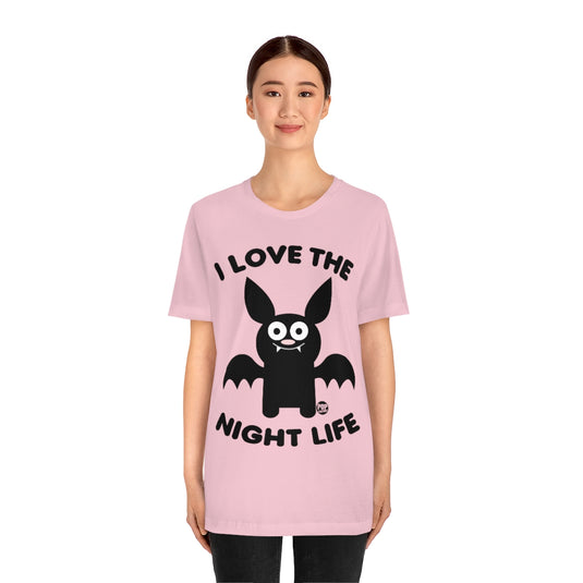 I Love Night Life Bat Unisex Tee