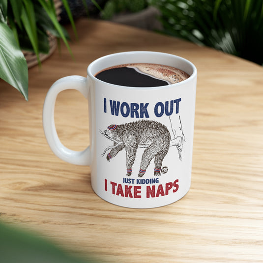 I Work Out Sloth Mug