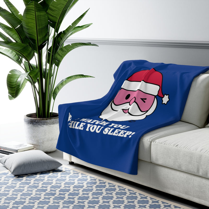 Load image into Gallery viewer, Santa Watch While You Sleep Blanket
