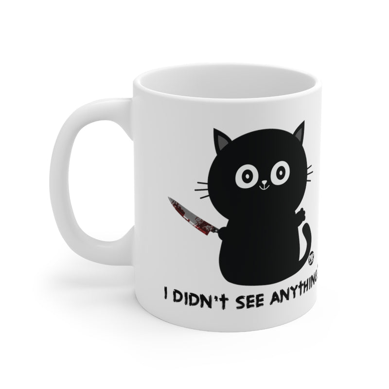 Load image into Gallery viewer, Didn&#39;t See Anything Cat Knife Mug
