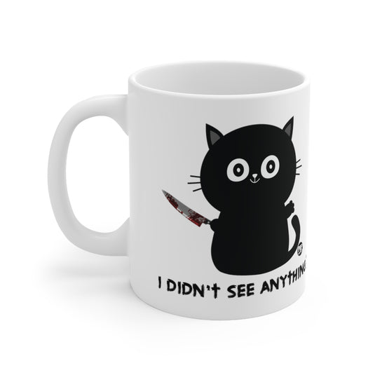 Didn't See Anything Cat Knife Mug