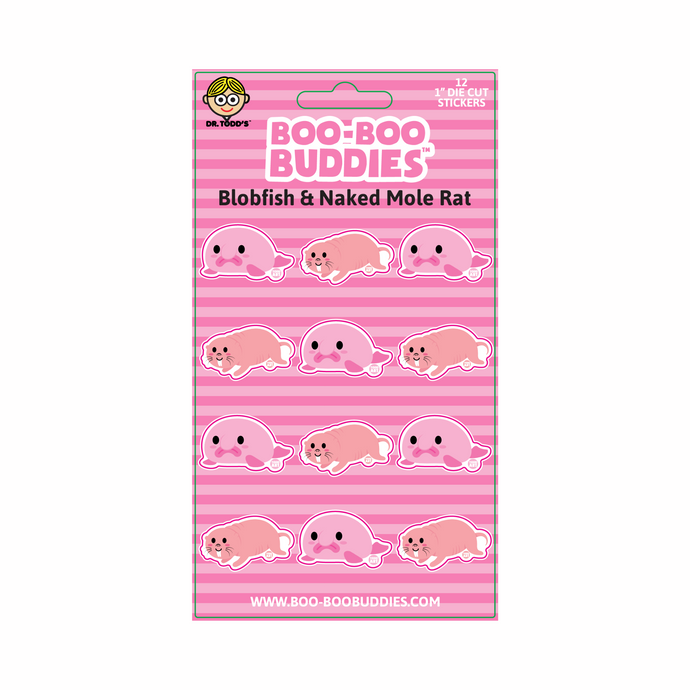 Blobfish and Naked Mole Rat Sticker Sheet