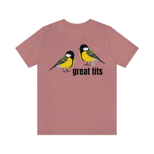 Great Tits Birds Unisex Tee