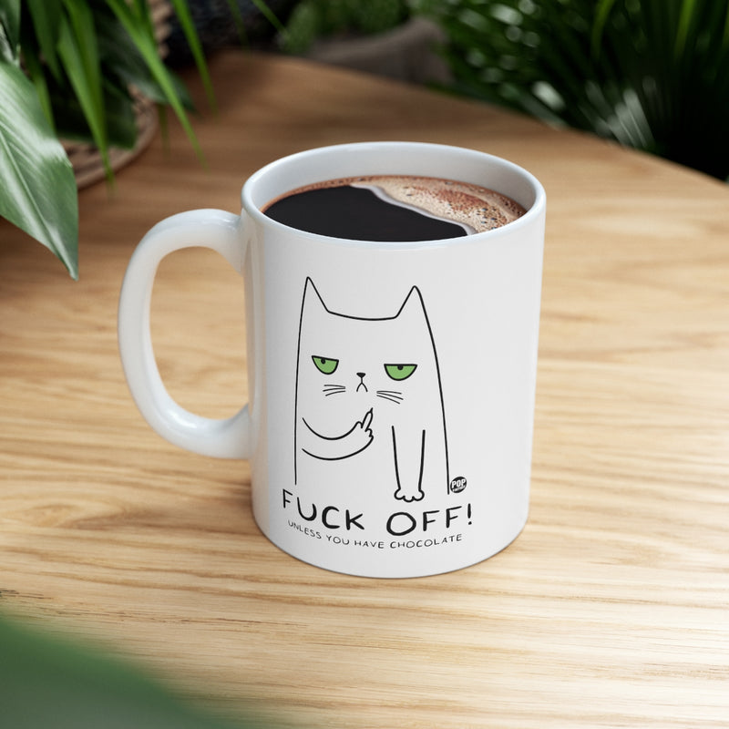 Load image into Gallery viewer, Fuck Off Chocolate Cat Mug
