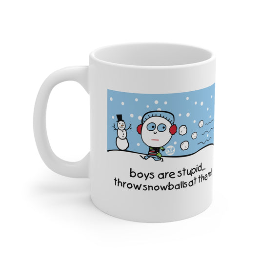 Boys Are Stupid Snowballs Mug