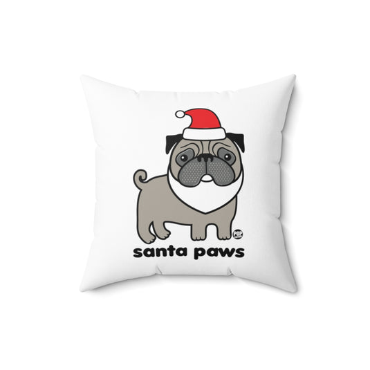 Santa Paws Pug Pillow
