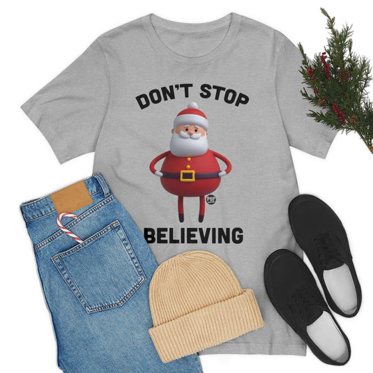 Don't Stop Believing Santa Toy Unisex Tee