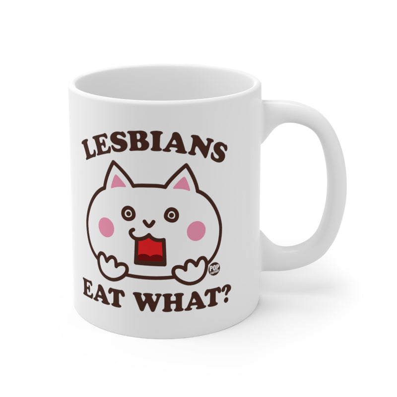 Load image into Gallery viewer, Lesbians Eat What Cat Mug

