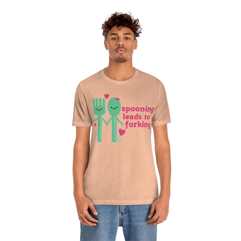 Load image into Gallery viewer, Spooning Leads To Forking Unisex Tee
