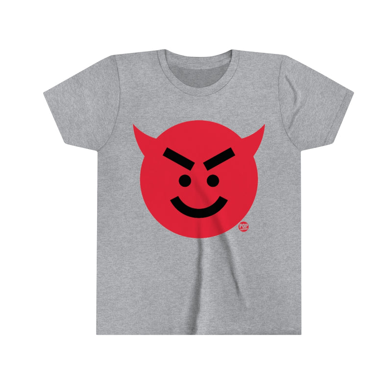 Load image into Gallery viewer, Devil Smiley Youth Short Sleeve Tee

